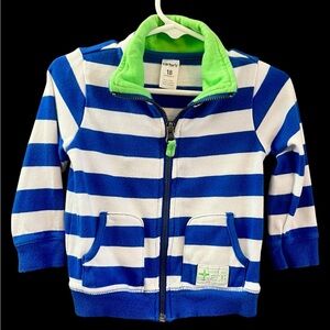 Carter's Blue and White Striped Jacket with Green Accents